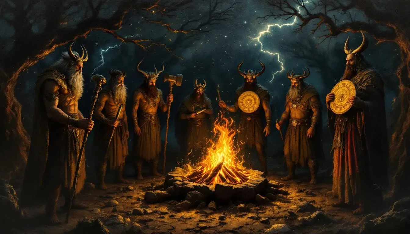 Ancient Slavic World Tree connecting the three cosmic realms of Yav, Nav, and Prav